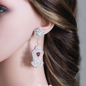 18K White Gold Plated Cubic Zircon Wedding Earring